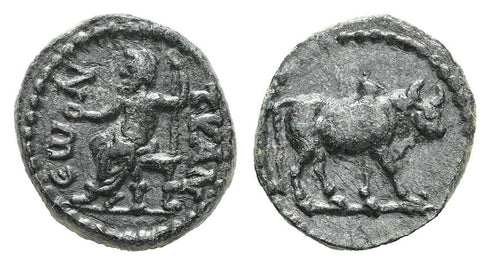 VF+ Ancient Greek coin with Zeus and Bull minted in Tyana, Cappadocia during the reign of Emperor Trajan