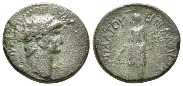 Ancient Roman Provincial coin of Emperor Nero minted in Prymnessus, Phrygia