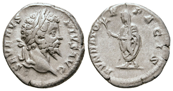 Ancient Roman silver denarius of the Emperor Septimius Severus
