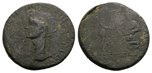 Ancient Roman Provincial coin of the Emperor Caligula 37-41 AD with the Thracian King Rhoemetalkes III