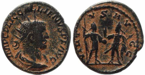 Roman coin of Gallienus Antoninianus - VIRTVS AVGG