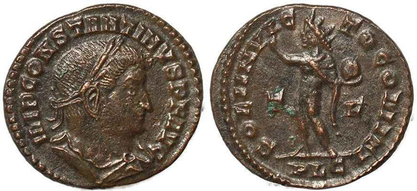 Roman coin of Constantine I - SOLI INVICTO COMITI - Lugdunum