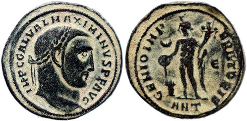 Roman coin of Maximinus II Ae Follis - GENIO IMPERATORIS - Antioch