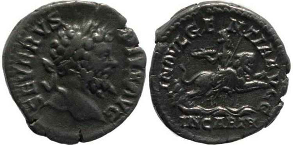 Septimius Severus 193-211 AD AR Denarius, Dea Caelestis riding lion