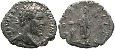 Septimius Severus 193-211AD denarius, Emperor sacrificing