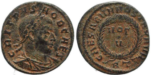 Roman coin of Crispus - CAESARVM NOSTRORVM - VOT V - Rome