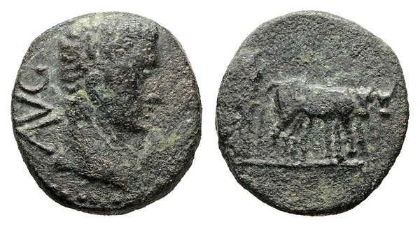 Ancient Roman Provincial coin of Augustus 27 BC to 14 AD minted in Alexandria, Troas
