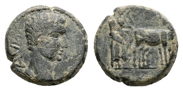 Ancient Roman Provincial coin of Augustus 27 BC to 14 AD minted in Alexandria, Troas