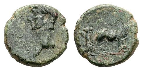 Ancient Roman Provincial coin of the Emperor Claudius I minted in Alexandria, Troas