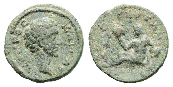 Ancient Roman Provincial coin of the Emperor Marcus Aurelius minted in Topirus, Thrace