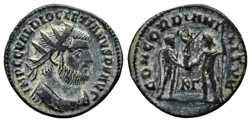 VF+ Ancient Roman coin of the Emperor Diocletian minted in Cyzicus - CONCORDIA MILITVM