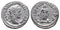 Ancient Roman silver denarius of the Emperor Caracalla as Augustus with Asclepius