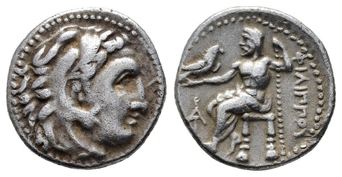 Ancient Greek silver drachm of King Philip III Arrhidaios son of King Philip II of Macedon