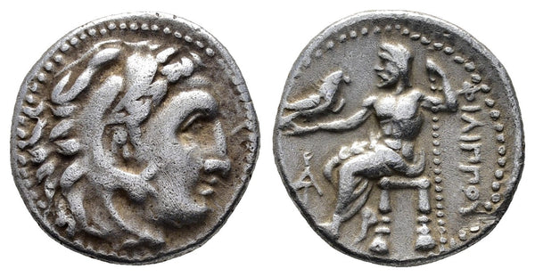 Ancient Greek silver drachm of King Philip III Arrhidaios son of King Philip II of Macedon