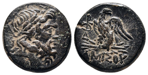 VF+ Ancient Greek coin minted in Amisos, Pontos - Zeus and Eagle circa 2nd Century BC