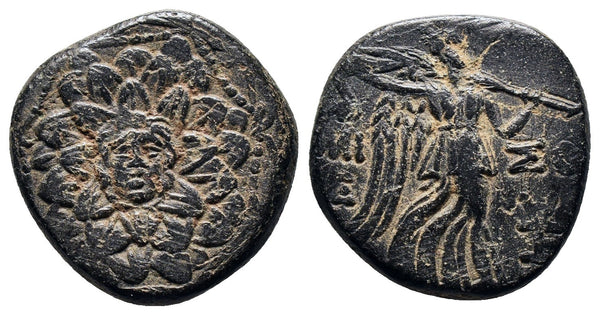 Ancient Greek coin from Pontos, Amisos circa 85-65 BC - Nike holding palm