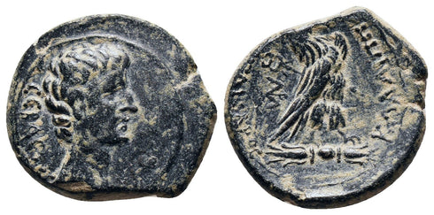 Ancient Roman Provincial coin of the Emperor Augustus 27 BC-14 AD minted in Amorium, Phrygia