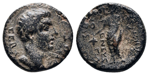 Ancient Roman Provincial coin of the Emperor Tiberius minted in Dionysopolis, Phrygia