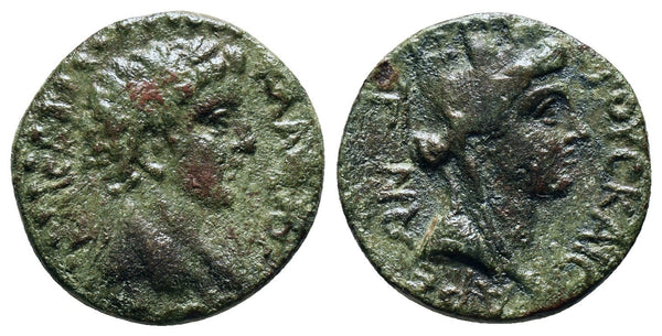 Ancient Roman Provincial coin of Claudius I 41-54 AD with Tyche minted in Cilicia