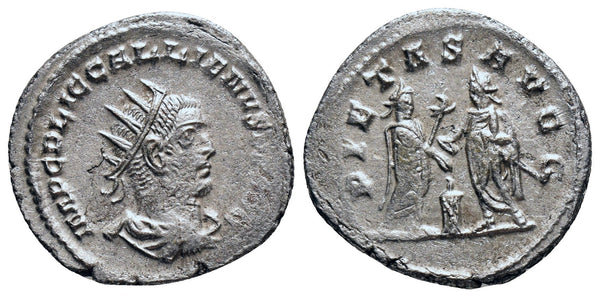 Ancient Roman silvered coin of the Emperor Gallienus as Augustus minted in Samosata