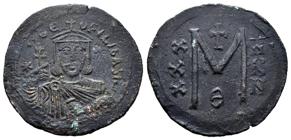 Ancient Byzantine coin of Theophilus 829-842 AD minted in Constantinople