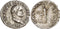 Ancient Roman silver denarius of the Emperor Vespasian with Neptune minted in Rome