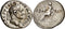 Ancient Roman silver denarius of the Emperor Vespasian with Vesta minted in Rome