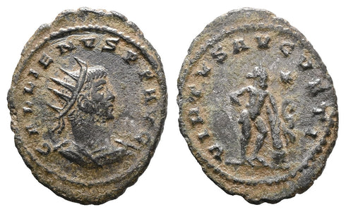 Ancient Roman coin of the Emperor Gallienus as Augustus with Hercules