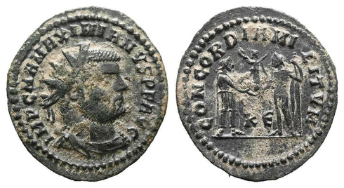 Ancient Roman coin of Emperor Maximianus as Augustus 286-305 AD struck in Cyzicus