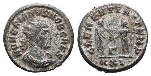 Ancient Roman silvered coin of the Emperor Numerian as Caesar