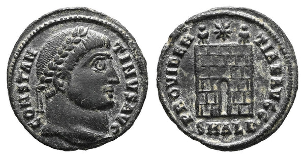 Ancient Roman coin of Constantine I The Great minted in Alexandria - Campgate with 6 levels