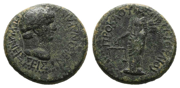 Ancient Roman Provincial coin of Emperor Nero minted in Prymnessus, Phrygia