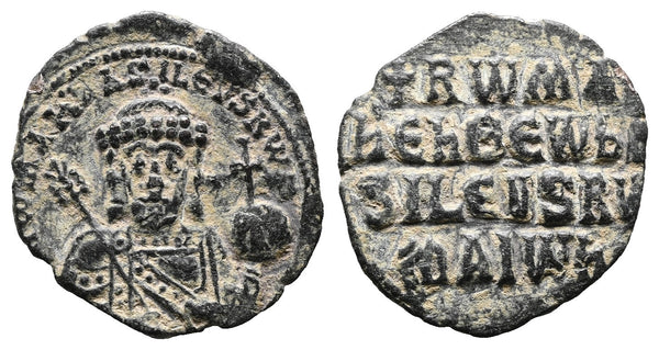 Ancient Byzantine coin of Constantine VII Porphyrogenitus with Romanus I - Constantinople