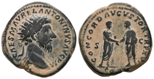 Large Ancient Roman coin of the Emperor Marcus Aurelius minted in Rome