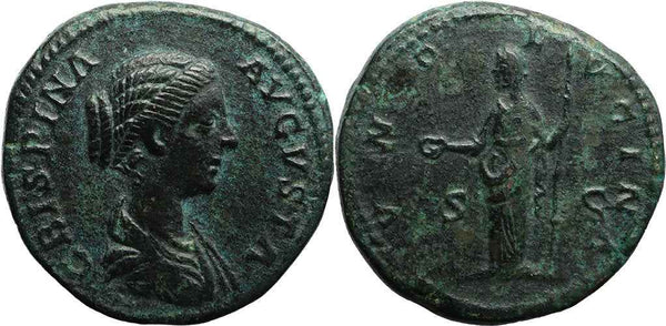VF+++ Ancient Roman coin of Crispina as Augusta - IVNO LVCINA (wife of Commodus)