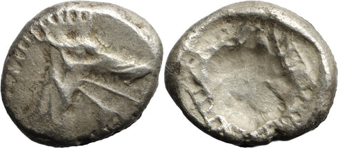 Ancient Greek silver coin from Caria, Halikarnassos Circa 500-495 BC
