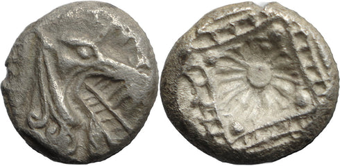 Ancient Greek silver coin from Caria, Halikarnassos Circa 500-495 BC