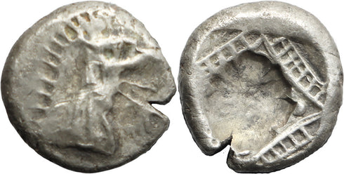 Ancient Greek silver coin from Caria, Halikarnassos Circa 500-495 BC