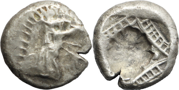 Ancient Greek silver coin from Caria, Halikarnassos Circa 500-495 BC