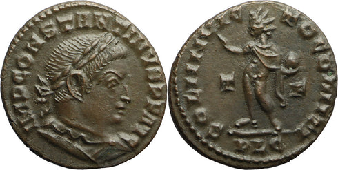 Ancient Roman coin of Constantine I The Great minted in Lugdunum (Lyons, France)