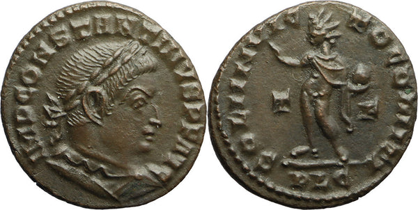 Ancient Roman coin of Constantine I The Great minted in Lugdunum (Lyons, France)