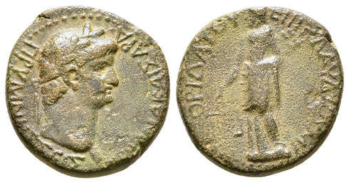 Ancient Roman Provincial coin of Emperor Nero minted in Prymnessus, Phrygia