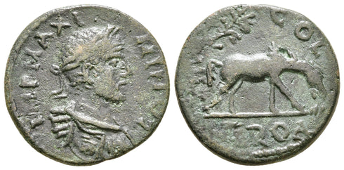 Ancient Roman Provincial coin of the Emperor Maximinus I Thrax 235-238 AD minted in Alexandreia, Troas