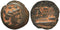 Ancient Phoenician bronze coin with Tyche and Athena minted in Arados circa 242-166 BC