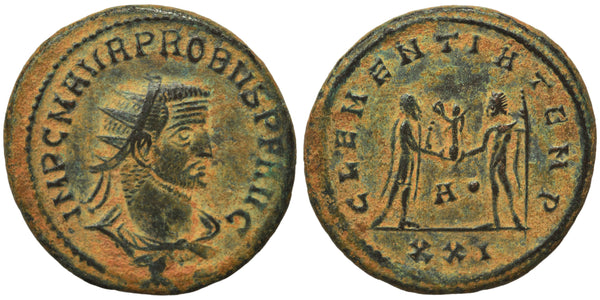 Ancient Roman coin of the Emperor Probus as Augustus minted in Antioch - CLEMENTIA TEMP