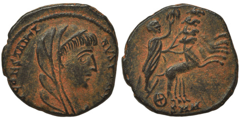 VF++++ Ancient Roman coin of Constantine I the Great reaching for the Hand of God