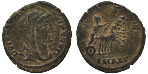 VF++ Ancient Roman coin of Constantine I the Great reaching for the Hand of God