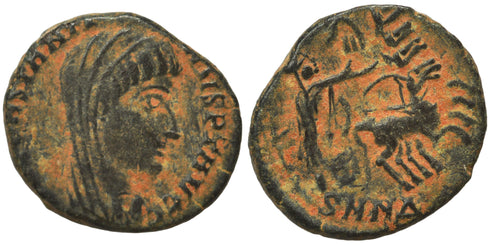 VF+ Ancient Roman coin of Constantine I the Great reaching for the Hand of God