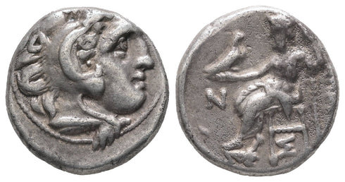 Ancient Greek silver coin of Alexander III 'The Great' minted at Kolophon 310-301 BC