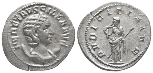Ancient Roman silver coin of Herennia Etruscilla 249-251 AD Antoninianus - PVDICITIA AVG